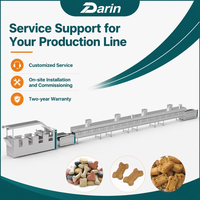 Ligne de production automatique de biscuits pour animaux de compagnie, machine de fabrication d'aliments pour chiens, extrudeuse en acier inoxydable 200 kg/h, CE ISO