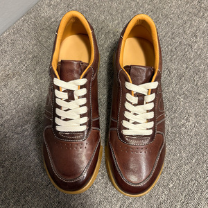 Men's <b>Leather</b> Training Shoes Brown Soft Sole Low Heel Casual <b>Sneakers</b> Daily Wear - Product Image 2