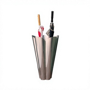 Porte-parapluies moderne en acier inoxydable, autoportant, à capacité unilatérale, structure sans cadre, pour la décoration intérieure et le rangement - Product Image 1