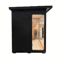Sauna Eléctrica Tradicional para Exteriores con Panel de Control Computarizado y Vapor, Casa de Jardín de Madera Sólida