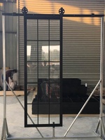 Puerta de vidrio estriado esmerilado interior de vidrio doble moderna al por mayor con rejillas