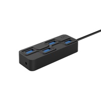 Station d'accueil USB 3.0 à 4 ports Rocketek, haute vitesse, pour ordinateur portable
