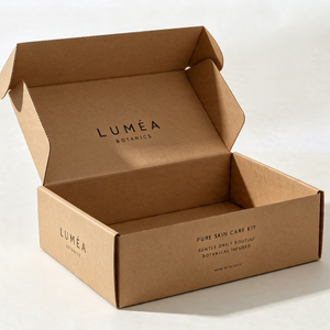 Corrugated Kraft Mailer <b>Box</b> EPE Foam Insert Luxury Serum Bottles Protective Beauty Packaging E Flute Board Matt Lamination - Product Image 2