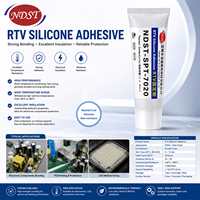 Colle silicone neutre transparente NDST, résistante aux hautes températures, pour le jointement et l'étanchéité des moteurs automobiles et des composants électroniques.