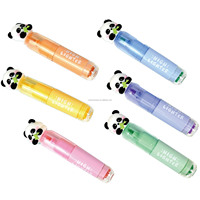 Stylo surligneur Kawaii Animal Panda avec tampon intégré, 6 couleurs pastel, mini marqueurs de poche pour étudiants, bureau, école