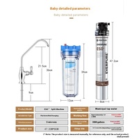 Purificateur d'eau manuel Everpure ESO6 pour la cuisine domestique, filtre pour robinet, pour une consommation directe, élimine les minéraux et le calcaire