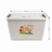Boîte de rangement en plastique PP avec couvercle, empilable, pour l'organisation de la maison, boîte de rangement pour vêtements, jouets, avec couvercle