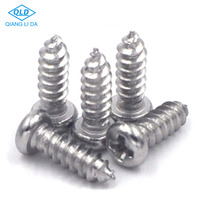 Assortiment de vis autotaraudeuses en acier inoxydable SS304 à tête cylindrique, marque QLD, à empreinte cruciforme, grade A2/A4, filetage à droite
