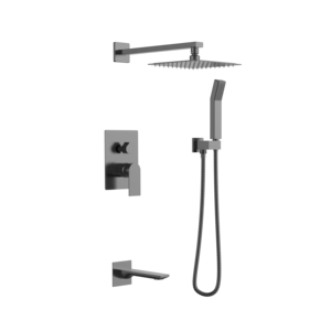 Sistema doccia tidgiugno bilanciamento pressione rubinetto doccia 3 funzioni quadrato con beccuccio vasca a cascata - Product Image 5