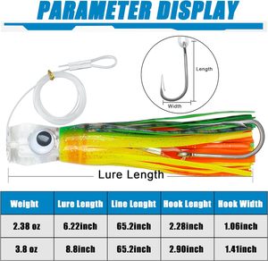 น้ําเค็มTrollingล่อตกปลาOctopusกระโปรงเหยื่อเกมฉลามตะขอMarlin Lure <span class=keywords><strong>Tuna</strong></span> B06 (B06) - Product Image 2