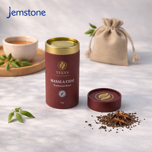 Boîte d'emballage cylindrique en carton kraft recyclable de qualité alimentaire pour café, épices, snacks, thé aux herbes, avec logo personnalisé - Product Image 1