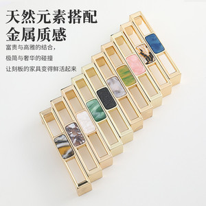 Modern Wardrobe Cabinet Golden Marble Shell Pattern Handles for Bedroom Storage - Product Image 4