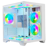 Casing PC Gaming MANMU Kualitas Terbaik OEM Mid Tower MicroATX dengan Kaca Tempered, Baja & Paduan Aluminium, Stok 4 Slot PCI