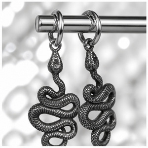 Pendientes Colgantes de Serpiente Entrelazada Retro Yunnique, Color Acero, Aleación de Zinc, Joyería Gótica para Mujer, Regalo, Pendientes de Moda - Product Image 3