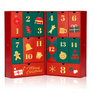 <span class=keywords><strong>Calendrier</strong></span> de l'Avent Cosmétique <span class=keywords><strong>en</strong></span> Gros pour Noël – Boîte Cadeau Personnalisée Imprimée – Boîte Surprise à Compteur à Rebours de Noël - Product Image 1