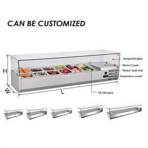 Vente directe d'usine bar à salade refroidisseur vitrine table supérieure bar à salade préparation comptoir bar à salade - Product Image 3