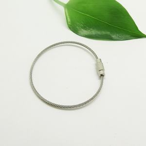 1.5mm Stainless Steel Cable Wire Rope Key Rings for Hanging Luggage <b>Tag</b> ID <b>Tag</b> - Product Image 2