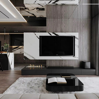 Meuble TV en bois de style moderne, ensemble de meubles de salon, table de télévision, armoires de rangement