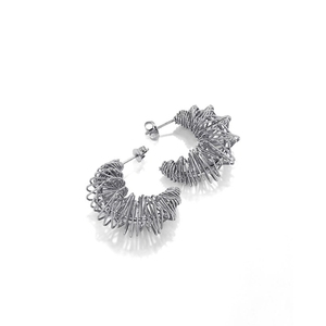 LT-MS-200 Irregular Mesh Twisted Hollow Earrings Niche Cool <strong>High</strong>-<strong>end</strong> Feel 18K Titanium Steel <strong>Jewelry</strong> Wholesale Trendy - Product Image 5