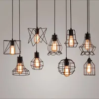 Modern tarzı kapalı farklı türleri demir Metal kafes kolye ışık E27 dekoratif lambalar