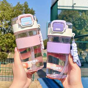 Bouteille d'eau sportive Okay Globe 500 ml en Tritan portable avec paille pour étudiants et usage extérieur - Product Image 1