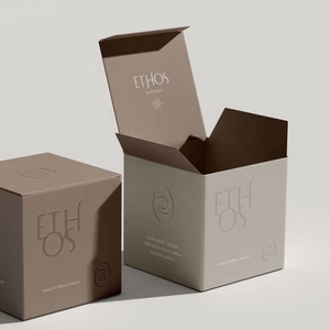 Fabricant de boîtes en papier kraft écologiques personnalisées avec logo, pliables, petites, rectangulaires, pour bougies, cosmétiques, huiles essentielles, emballages cadeaux carrés - Product Image 5
