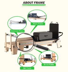 Vente en gros d'équipements de yoga et de Pilates personnalisés pour studio, Reformer de Pilates réglable en aluminium avec bois de chêne blanc pour le yoga et <span class=keywords><strong>la</strong></span> remise en forme - Product Image 4