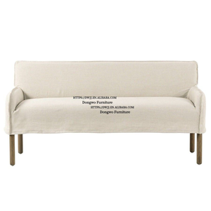 Sillas de Comedor Dobles de Tela de Lino Beige Estilo Campestre del Norte de Europa y América, Muebles Desmontables y Lavables - Product Image 2