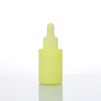Flacon compte-gouttes rond en verre givré violet de 30 ml, prêt à être expédié, pour sérum de soin de la peau et emballage cosmétique d'huiles essentielles