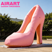 Chaussures à talons hauts gonflables géantes roses pour femmes, accessoire publicitaire pour centre commercial en plein air