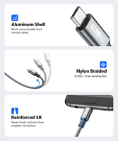 Câble de charge rapide USB A vers Micro-B 18W en nylon SUNGUY, câble de données pour téléphone portable, chargeur USB pour téléphone portable, ordinateur portable