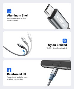 Câble de charge rapide USB A vers Micro-B 18W en nylon SUNGUY, câble de données pour téléphone portable, chargeur USB pour téléphone portable, ordinateur portable - Product Image 6