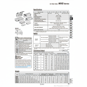 SMC Pneumatics Air Slide <b>Table</b> MXS20-50 - Product Image 1