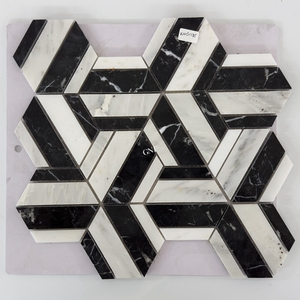 Azulejo <span class=keywords><strong>de</strong></span> Mosaico Negro <span class=keywords><strong>Cuadrado</strong></span>, Baldosas <span class=keywords><strong>de</strong></span> Mosaico <span class=keywords><strong>de</strong></span> Mármol para Pared, <span class=keywords><strong>Precio</strong></span> por <span class=keywords><strong>Metro</strong></span> <span class=keywords><strong>Cuadrado</strong></span> para Piso <span class=keywords><strong>de</strong></span> Cocina, Blanco y Negro - Product Image 6