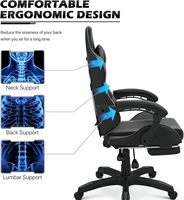 Chaise de bureau de jeu d'usine Chaise d'ordinateur à dossier haut avec appui-tête et soutien lombaire Repose-pieds ergonomique Chaise de joueur réglable