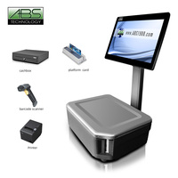 Báscula de impresión de etiquetas, balanza Pos con pantalla Lcd, punto métrico, precio bajo y caliente