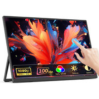 Moniteur portable Eimio 21,5 pouces IPS tactile, type C, plug & play, extension d'écran pour ordinateur portable, usage professionnel, écran externe 100 Hz, OEM