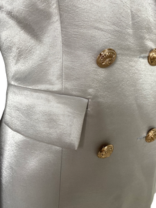 Chaqueta fina de plata con personalidad para <span class=keywords><strong>mujer</strong></span>, <span class=keywords><strong>blazer</strong></span> informal retro clásico - Product Image 3