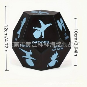 Dés en mousse EVA 10 cm noirs avec impression multicolore, jouet amusant pour enfants, jouets de saut - Product Image 3