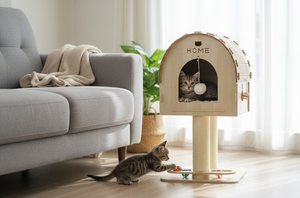 บ้านแมวทรงสูง คุณภาพสูง เป็นมิตรกับสิ่งแวดล้อม พร้อมโครงปีนป่ายสำหรับแมว - Product Image 6