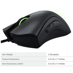 100% Original <span class=keywords><strong>Razer</strong></span> <span class=keywords><strong>Deathadder</strong></span> esencial con cable ergonómico <span class=keywords><strong>6400</strong></span> <span class=keywords><strong>DPI</strong></span> óptico Usb silencioso RGB 1,8 m Longitud del Cable ratón para juegos - Product Image 6