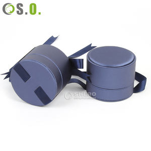 Boîte à bijoux en or bleu, vente directe d'usine, logo personnalisé, couleur personnalisée, boîte à bijoux pour collier et bague avec nœud - Product Image 1