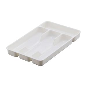 Bianco multiuso posate vassoio con 4 griglie accessori cassetto organizzatore per uso cucina - Product Image 1