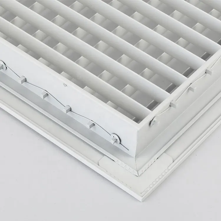 Aluminium Decoratieve Verstelbare Bladen Dubbele Doorbuiging Grille Muur Register Supply Air Roosters Voor Hvac Met Demper