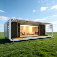 Bâtiment de bureau écologique préfabriqué en conteneur modifié, structure moderne respirante et résistante aux intempéries pour site de glamping