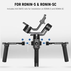 NEEWER Poignée double <span class=keywords><strong>pour</strong></span> stabilisateur Kit de poignée double assemblable avec 2 rails Mini NATO Pinces à dégagement rapide NATO - Product Image 4