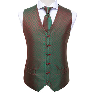 <span class=keywords><strong>Gilet</strong></span> à col en V à pois pour hommes Offre Spéciale avec boutons de manchette à nouer Foulard inclus Cadeaux de Noël - Product Image 1