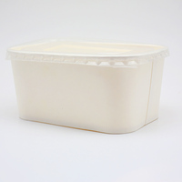 Papier Kraft Contenants écologiques à emporter pour aliments Snack Papier Kraft Bol en papier rectangulaire