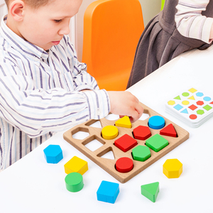 Bằng Gỗ Phù Hợp Với Trận Chiến Trò Chơi Giáo Dục Đồ Chơi Trẻ Em Tư Nghĩ Đào Tạo Hình Dạng Hình Học Ghép Nối Xây Dựng Khối Hội Đồng Quản Trị Cho Trẻ Em - Product Image 3