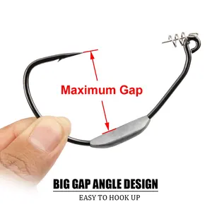 Spinpoler lestée <span class=keywords><strong>Raptor</strong></span> crochet Swimbait crochet décalé Twistlock goupille de centrage ver souple leurre sans mauvaises herbes gabarit gréement matériel de pêche - Product Image 5